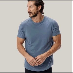 BUCK MASON BALTIC BLUE CURVED HEM TEE SZ:XS (T)